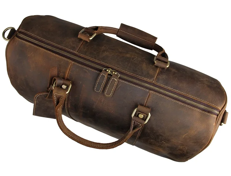 Luufan первоклассная кожаная сумка-тележка из натуральной кожи, дорожная сумка на колесиках, ручная сумка с тележкой Crazy Horse Cowskin
