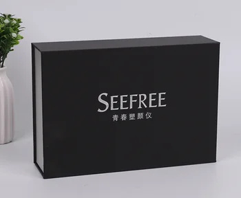 

Matte Lamination Gift Box lid and base rigid paper custom packaging with black foam insert and postcard ---CP0561
