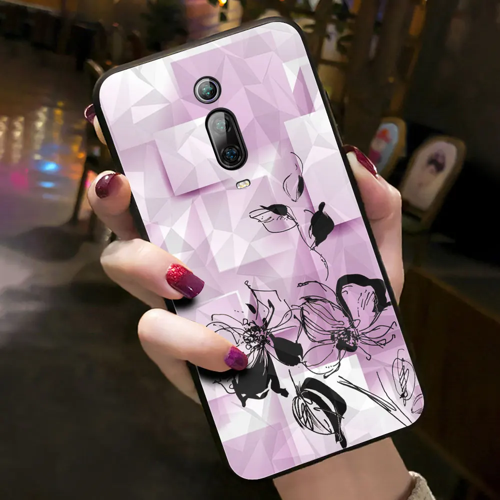 Чехол для Xiaomi mi 9 T, чехол для Xiaomi mi 9T Pro, чехол для Xiao mi Red mi K20 Pro, чехол с цветком розы, розового, красного, синего цветов, ромб - Цвет: 09