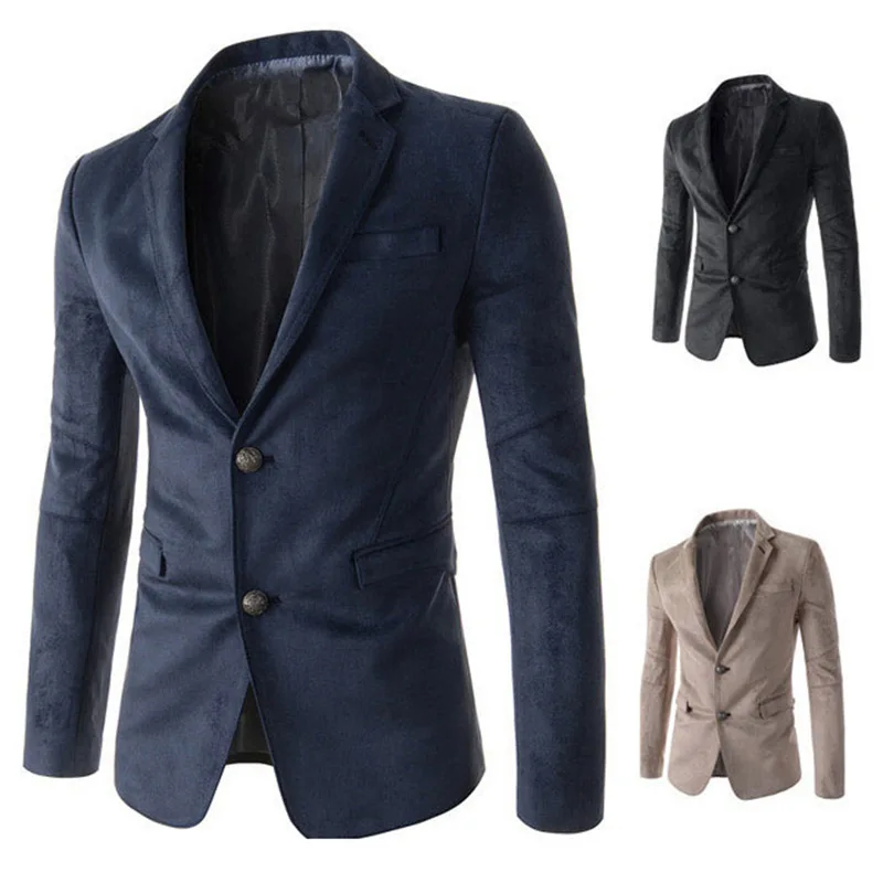 

18 Spring New Style Characteristics Pocket Front after Contrast Color Suede MEN'S Casual Suit Coat 9188