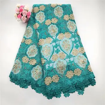 

2020 New Arrivals African Green French Cord Lace Fabric High Quality Guipure Cord Water Soluble Lace For Nigerian Party Dress