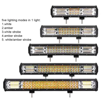 

LED STROBE LIGHT BAR OFFROAD 12V 24V CAR SUV TRUCK WAGON TRACTOR 5MODES DUAL COLOR FLASHING PODS WARNING INDICATOR DRIVING LAMP