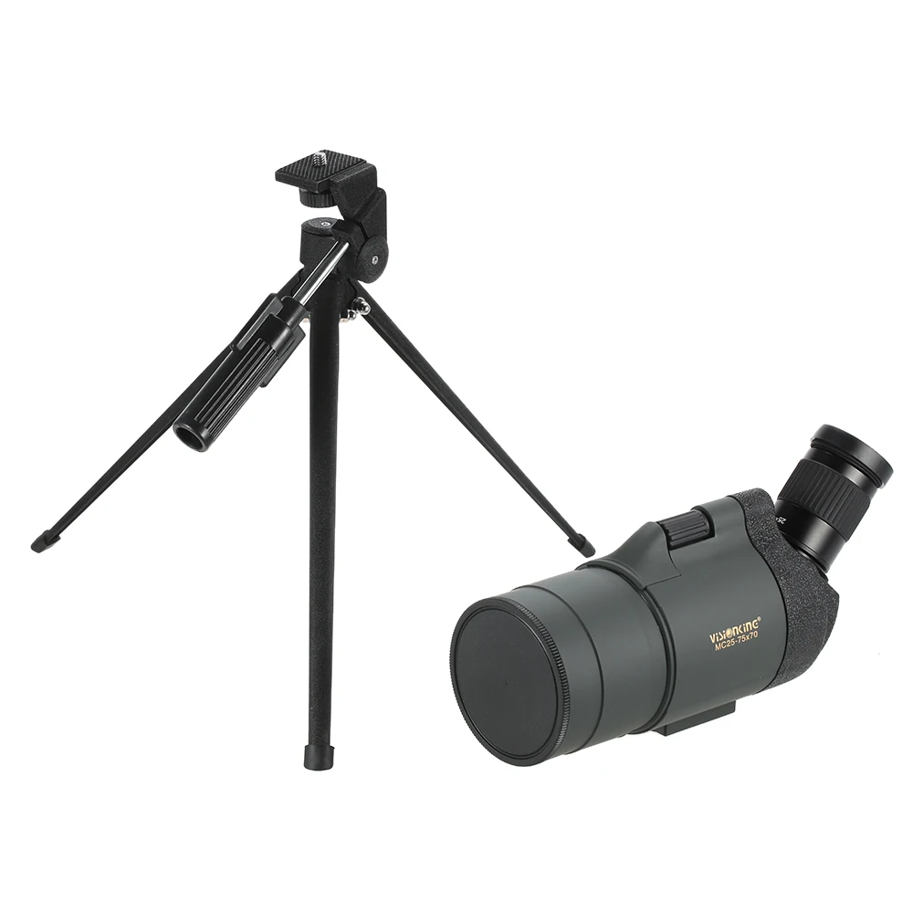 Visionking 25-75x70 водонепроницаемый Fogproof угловой Зрительная труба Bak4 призма монокулярный телескоп с штативом чехол для переноски