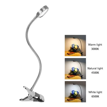 

Clip On LED Table Lamp USB Gooseneck Reading Light For Bedroom Study 3 Lighting Modes Dimmable