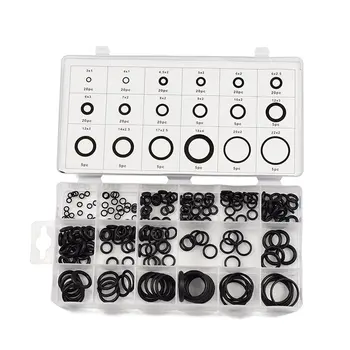 

225PCS/SET Professional Home Use Black Rubber O Ring Assortment Kit Metric Automotive Grommet Seal Rubber Ring Set