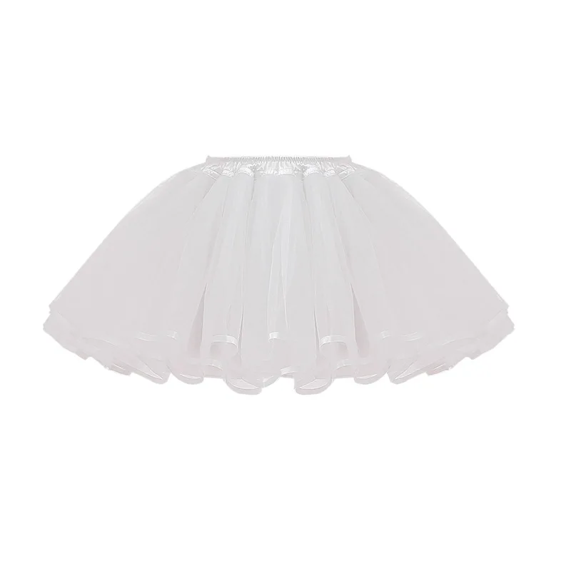 Puffy Tulle Petticoat Crinoline White Black Soft Organza Trim Underskirt Lolita Tutu Skirt Wedding Ballet Dance Pettiskirts 5