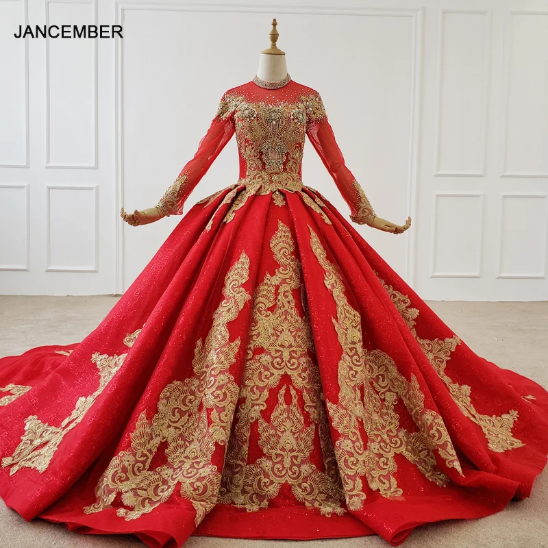 HTL1226 вечернее платье с длинным рукавом и аппликацией в виде кристаллов роскошное