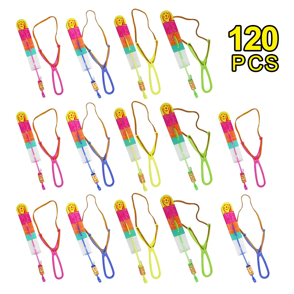 120pcs Helicopter Flying Toy Lighting Up Slingshot Led Luminous Children Glowing Xmas Decoration Outdoor Party Toys | Игрушки и хобби