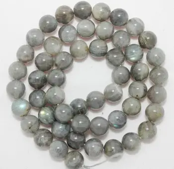 

Real Natural 6/8mm Natural Labradorite Round Gems Loose Beads 15"AAA
