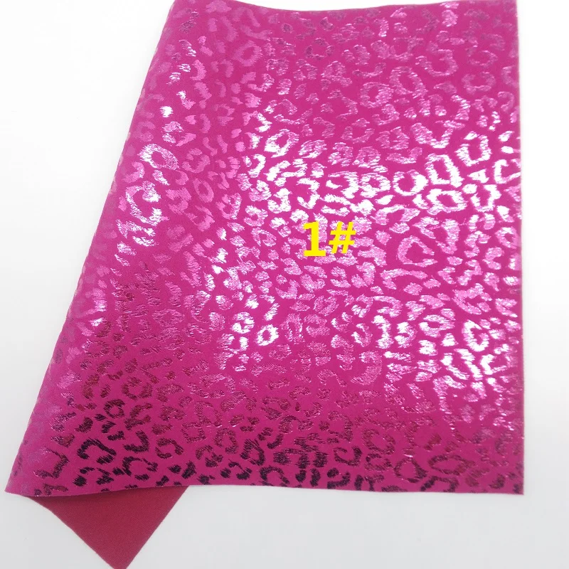 Розовый блеск Fabirc, леопардовая замшевая из искусственной кожи ткань, искусственная кожа листы для банта А4 " x 11" Мерцание Ming XM374