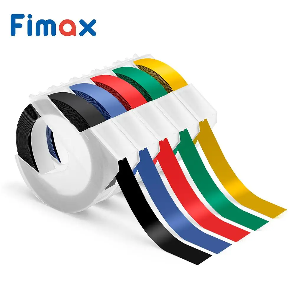 Fimax 10 Цвета 9 мм* 3 м Dymo 3D Пластик Dymo лента с тиснением для тиснения принтер этикеток ПВХ DYMO 1011 1610 1595 12965 MOTEX E101