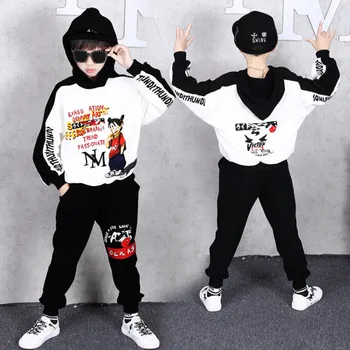 

Kids boys clothes Set Sweatshirt Pants 2 Piece Outfit Autumn toddler clothes Sport Suit Hooded Children Clothing 4 8 12 14 Year