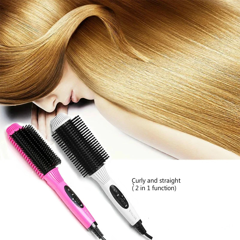 

Drop shipping 2.0 Ionic Electric Hairbrush Portable Ionic Hair Comb Strong Negative Ion Release Straighting Hair Anti-static