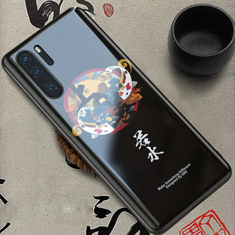 Чехол для huawei P30 Pro P30 чехол с закругленными краями бампер из закаленного стекла задние чехлы для huawei P30 P 30 Pro задний Чехол Coque Funda - Цвет: Pattern H