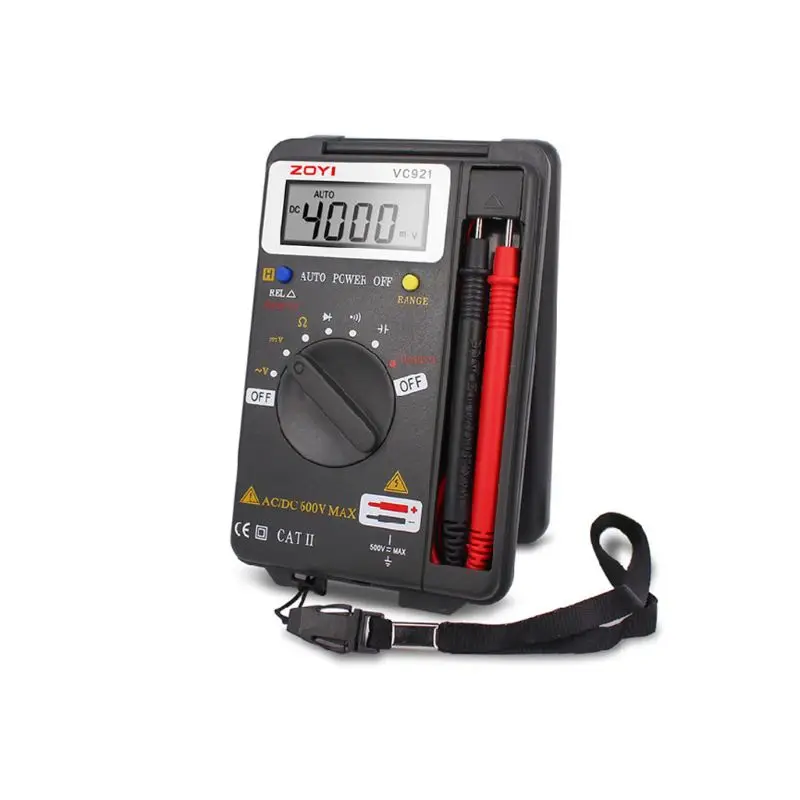 OOTDTY ZOYI VC921 Цифровой мультиметр Емкость AC/DC Транзистор тестер напряжения зонд A5YD
