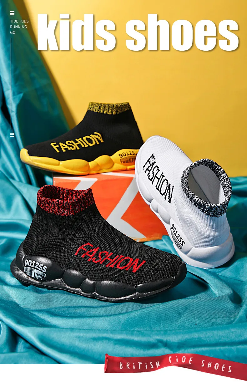 PINSEN 2020 Children Shoes Boys Sneakers Fashion Light Kids Sneakers Mesh Breathable Child Socks Shoes Boys Casual Shoes (1)