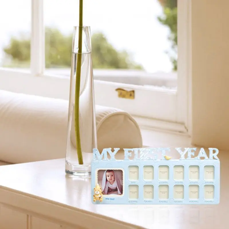 Handmade DIY Baby 12 Months Growth Record Commemorate Kids Growing Memory Gift Display Photo Frame