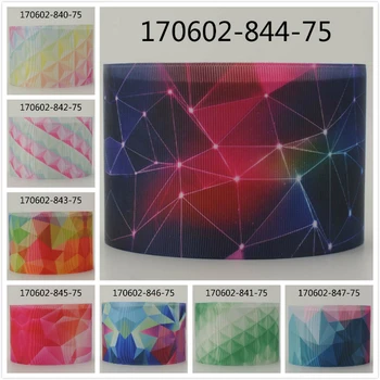 

Winsome 50 Yards 16mm-75mm Heat Printed colorful Ribbon Grosgrain ,FOE Ribbon