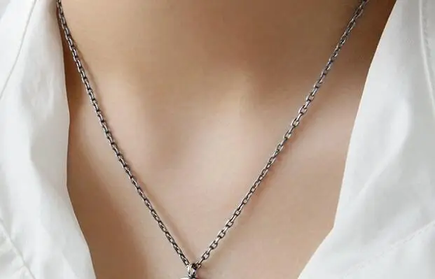 SHANICE, винтажное ожерелье с крученым крестом, Серебряное ювелирное ожерелье, 925 пробы Серебряное ожерелье, мужские ювелирные изделия, аксессуары - Окраска металла: cross chain