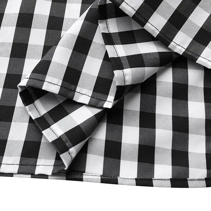 Stylish Summer Check Mid-Calf Dress ZANZEA Womens Puff Sleeve Sundress Vestidos Female V neck Casual Robe Femme Plus Size 5XL 7