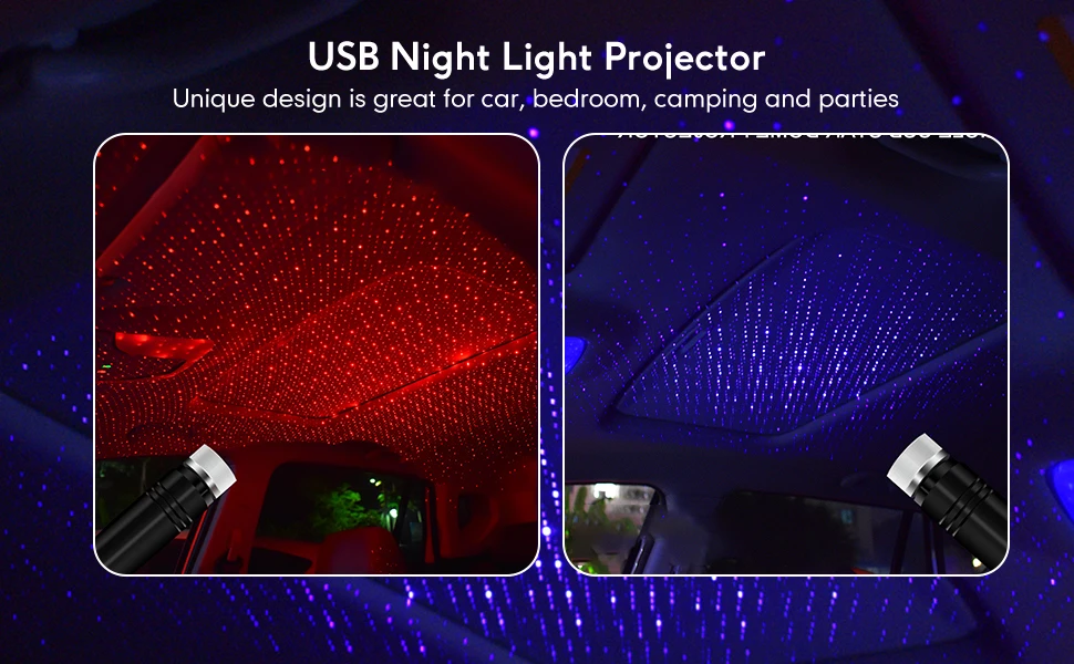 Mini Led Projection Lamp Star Night Auto Roof Lights Interior DJ Car Lights Portable USB Decoration for Car Ceiling Bedroom dinosaur night light