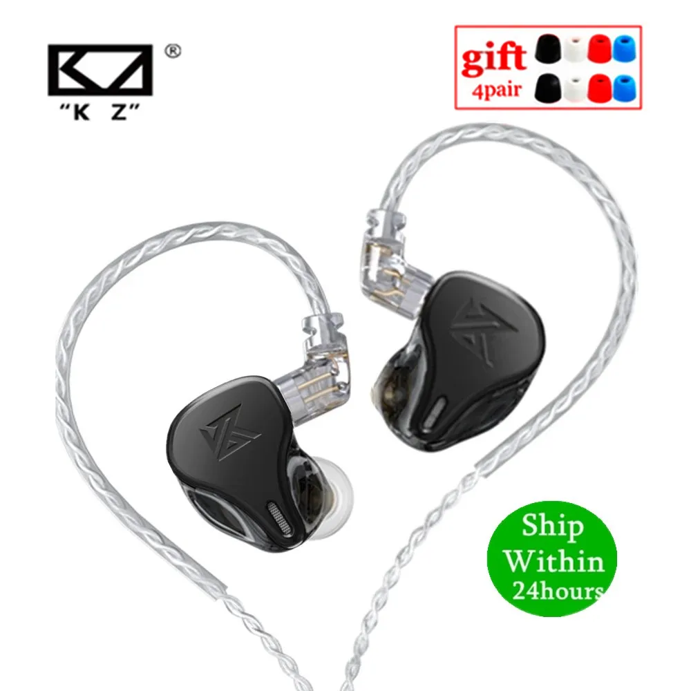 Наушники-вкладыши KZ DQ6 3DD Hi-Fi музыкальная Спортивная гарнитура с 2PIN CableKZ ZAX ZSX ASX ZS10