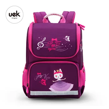 

Uek School Backpack Noble Cute Princess Cat Minus Leisure Girls Purple Book Bags Orthopedic Waterproof Teenage Children Mochila