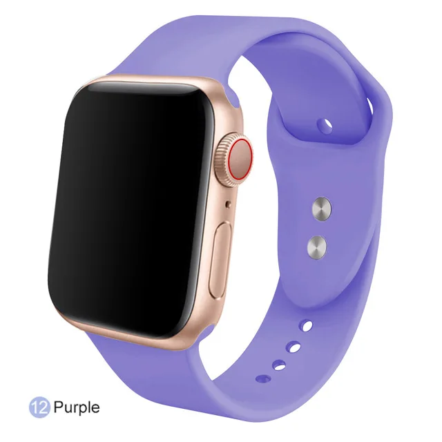 Мягкий силиконовый спортивный ремешок для 38 мм Apple Watch Series 3 4 5 42 мм сменный ремешок на запястье для iWatch Sports Edition 40 мм - Цвет ремешка: purple