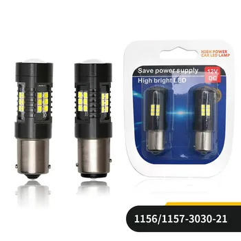 

2pcs 1156 1157 7443 3157 21SMD 3030 Car LED Brake Light Reserve Lights Stop Rear Bulb Auto 12v-24v Turn Signal Lamp White Red