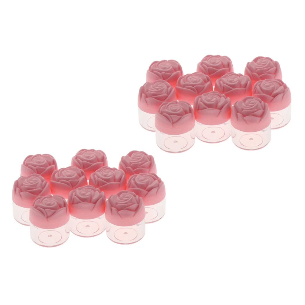 20Pcs 20g Rose-shape Empty Cream Moisturizer Glitters Containers Case Jar Pot