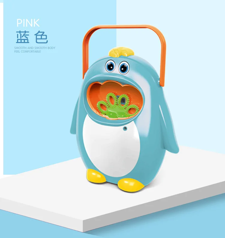 Hot Selling Penguin Bubble Machine Sound-And-Light Snow Goose Bubble Toys Automatic Blowing Bubble Toys Douyin Toy