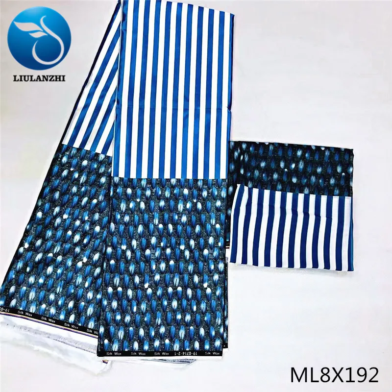LIULANZHI африканская ткань новейший стиль принты атласная африканская ткань для женщин+ шифоновая ткань 4+ 2 ярдов ML8X170-ML8X195