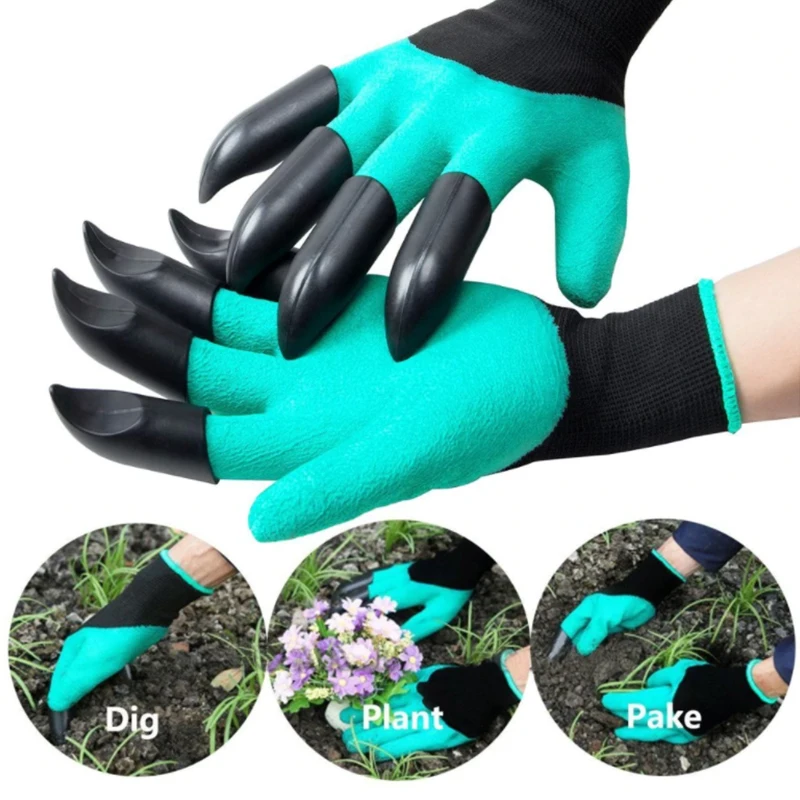 

1 pair Garden Gloves for garden Digging Planting with 4 ABS Plastic Claws Easy to Dig and Plant Glove Garden Working Accessories