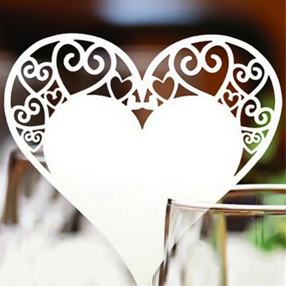 50pcs/lot Wedding Table Decoration Place Cards Laser Cut Heart Floral Wine Glass Place Cards For Wedding Party Decoration 50pcs/lot Wedding Table Decoration Place Cards Laser Cut Heart Floral Wine Glass Place Cards For Wedding Party Decoration