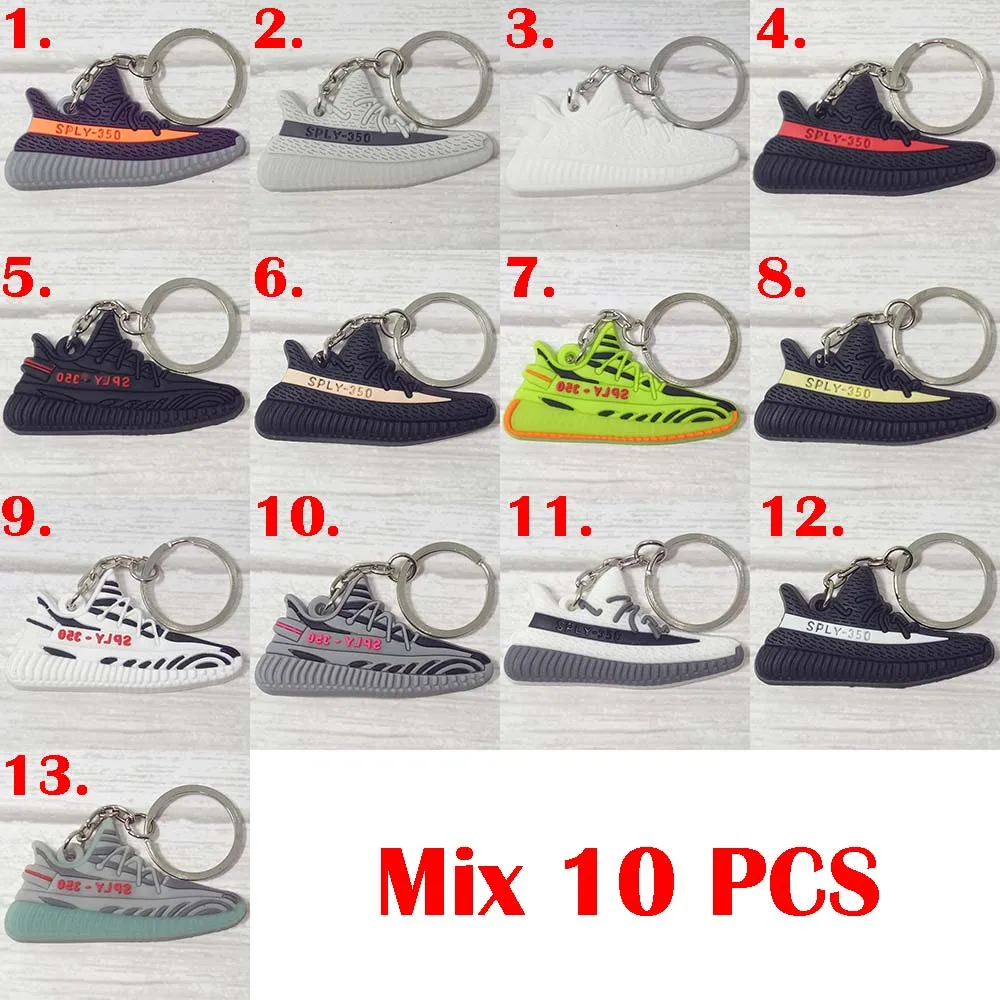 mix 10 шт. силиконовых кейсов SPLY-350 V2 брелок в форме обуви Подарочный Брелок для ключей брелки Porte Clef брелок-кроссовок для ключей - Цвет: mix