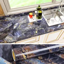 Kitchen Wallpaper, Marble Vinyl Waterproof Self Adhesive Wall Stickers, Peel and Stick, Decorative Film Decor Home Improvement