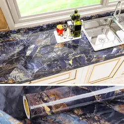 Kitchen Wallpaper, Marble Vinyl Waterproof Self Adhesive Wall Stickers, Peel and Stick, Decorative Film Decor Home Improvement