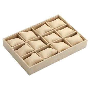 

Multi-lattice Watch Storage Case Pillow Design Watch Storage Tray Flannelette Watch Storage Box