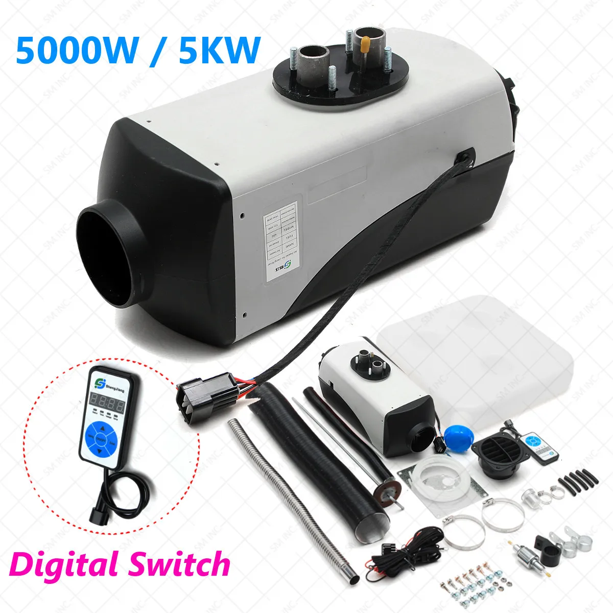 12V 5KW/5000 Вт Воздушный дизельный Обогреватель ЖК-дисплей цифровой коммутатор для автомобилей грузовых автомобилей лодки автобуса