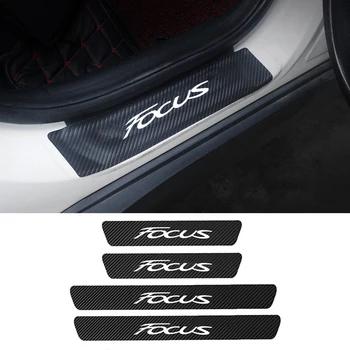 

For Ford Focus 2 3 4 MK2 MK3 MK4 ST RS C MAX 2000-2020 2012 2008 2019 PU Leather Carbon Fiber Car Door Sill Stickers Accessories