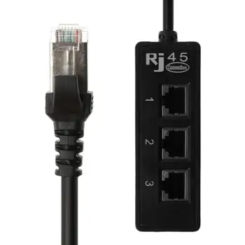 

M9F LAN Ethernet Network Cable For Laptop RJ45 1 Male To 3 Female Splitter Connector Module Adapter Cable Converter