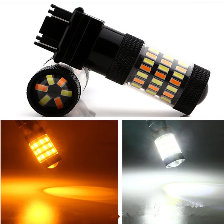 1x1157 BAY15D светодиодный Dual-Цвет лампы 4014 3157 T25 7443 T20 автомобильный светильник s Белый