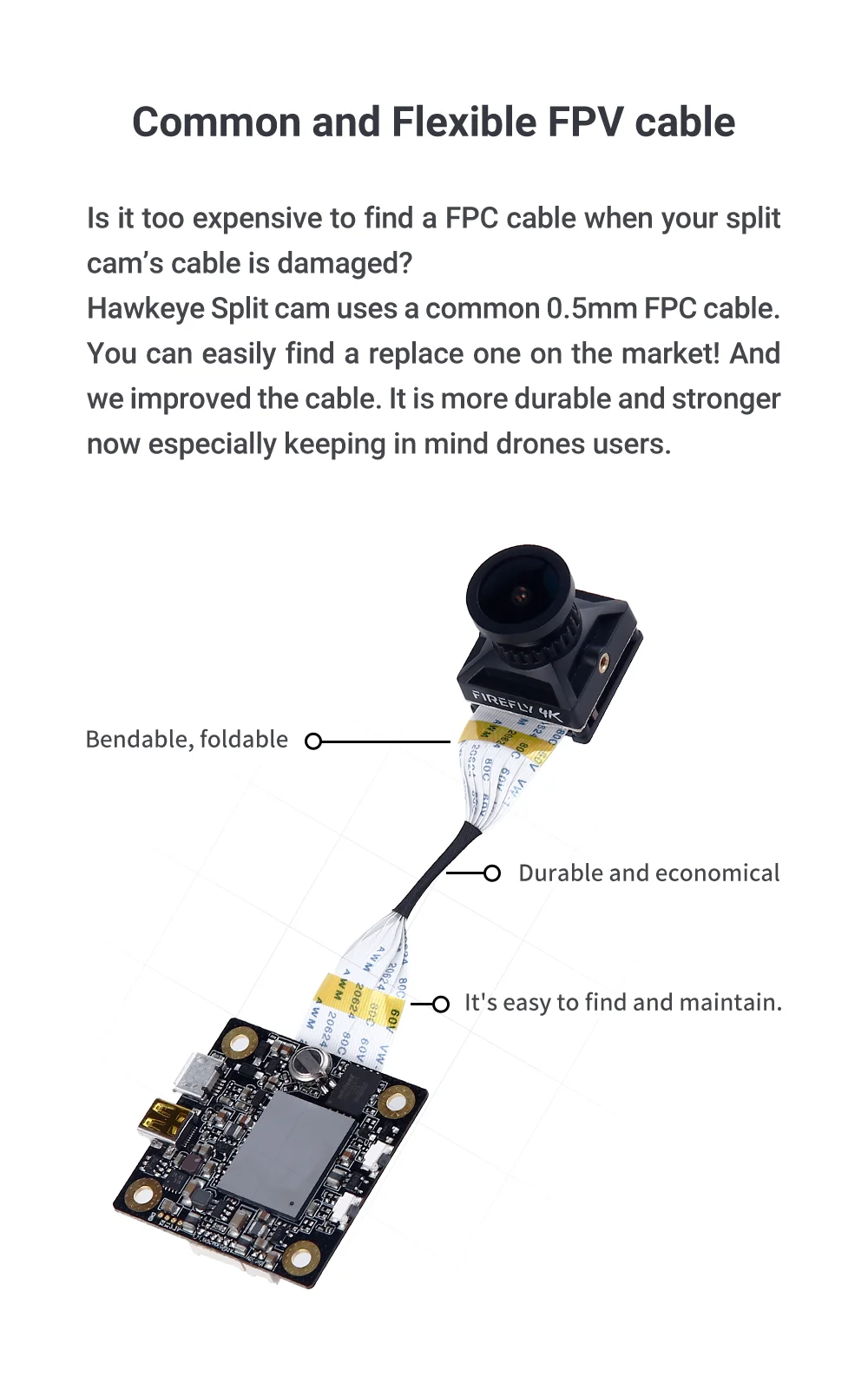 Hawkeye Firefly Сплит 4K 160 градусов HD Запись DVR Мини FPV камера WDR одноплатный Встроенный микрофон задержки для радиоуправляемого дрона 20% off