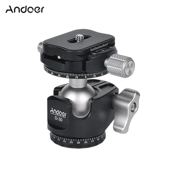 

Andoer D-30 Professional Double Panoramic Head CNC Machining Aluminum Alloy Tripod Monopod Ball Head for Canon Nikon Sony DSLR