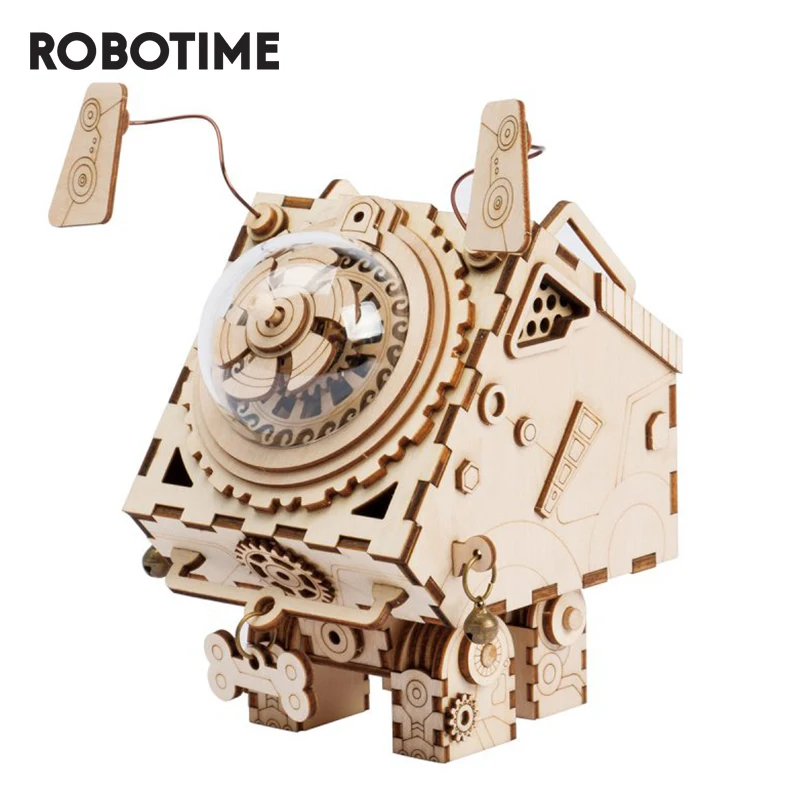 Robotime ROKR музыкальная шкатулка в стиле стимпанк 3D деревянная головоломка модель