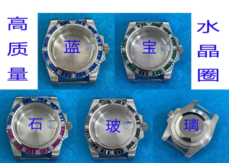 New! 40mm 316L Diamond Watch Case Fit NH35 Movement with Sapphire Crystal | Наручные часы
