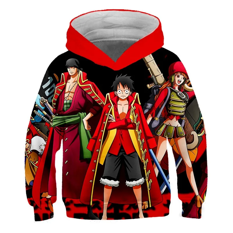 Fashion 3D One Piece Anime Hoodies Kids pullovers Hooded Casual Long Sleeve 3D Print Child Hoodies boy/girl Sweatshirts