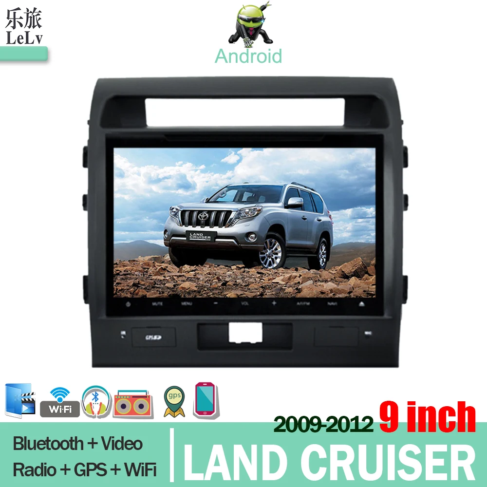

lelv gps Android 9inch DVD Multimedia player For TOYOTA Land Cruiser 2012 GPS Navigation Stereo car bluetooth radio 2 din