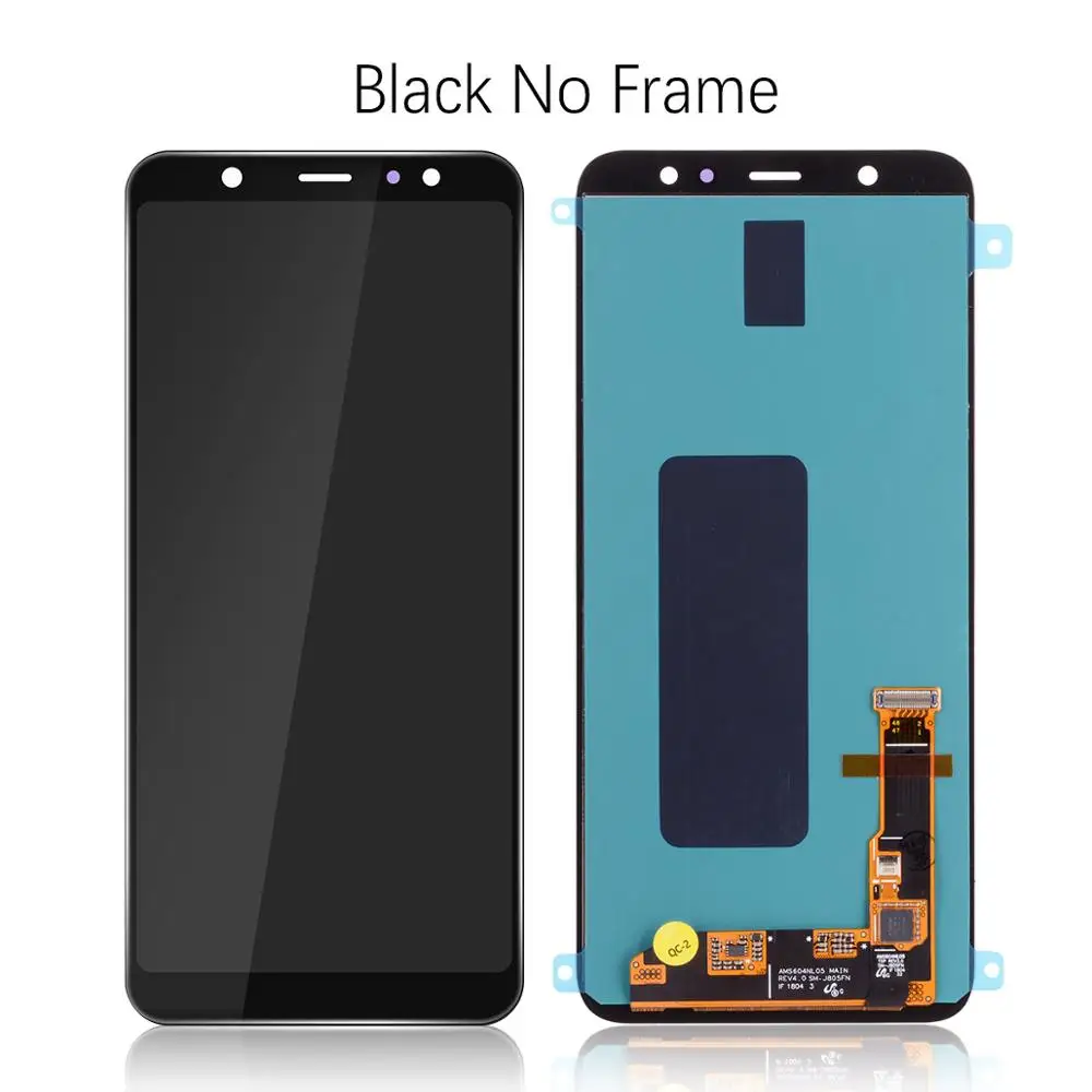 AMOLED дисплей для samsung Galaxy A6 Plus дисплей сенсорный экран дигитайзер для samsung A6 Plus ЖК-дисплей A605F A605FN - Цвет: Blcak AMOLED
