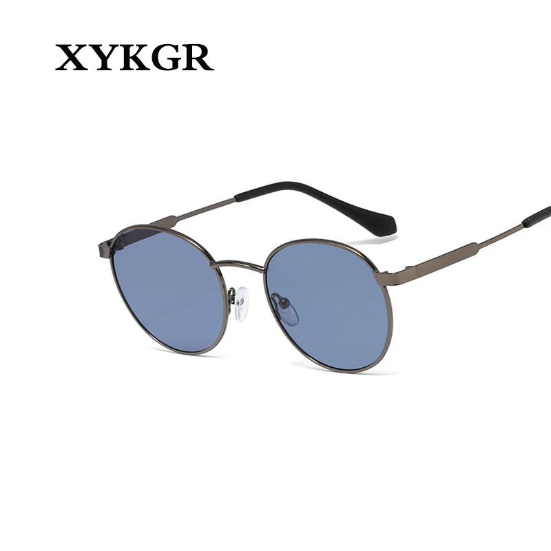 XYKGR, новинка, металлическая оправа, женские солнцезащитные очки,, Ретро стиль, круглая оправа, солнцезащитные очки, дикие океанские линзы, очки, мужские, трендовые солнцезащитные очки, UV400